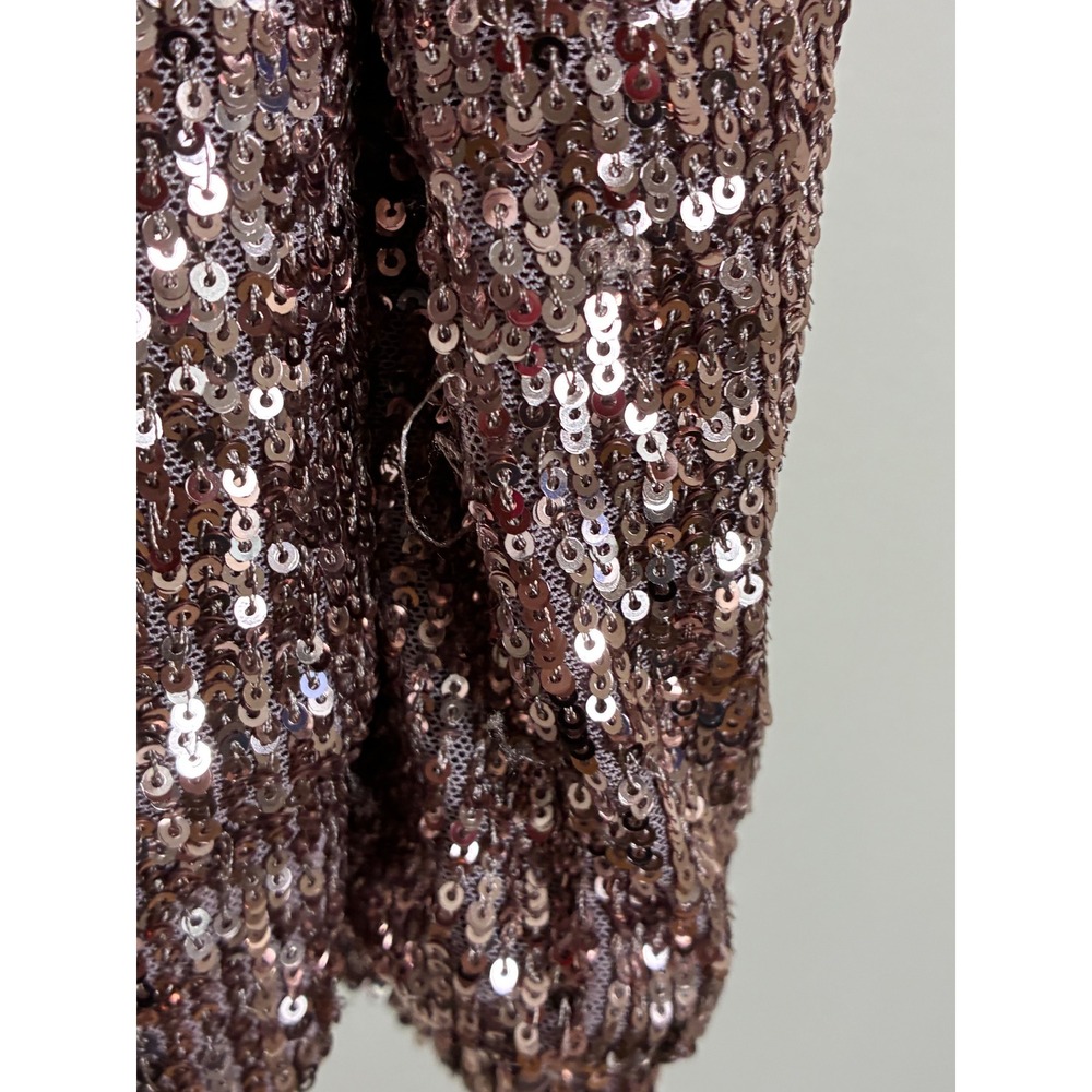 Cable & Gauge Rose Gold Sequin Long Sleeve Top Size‎ Small Party Sparkle - Picture 4 of 10